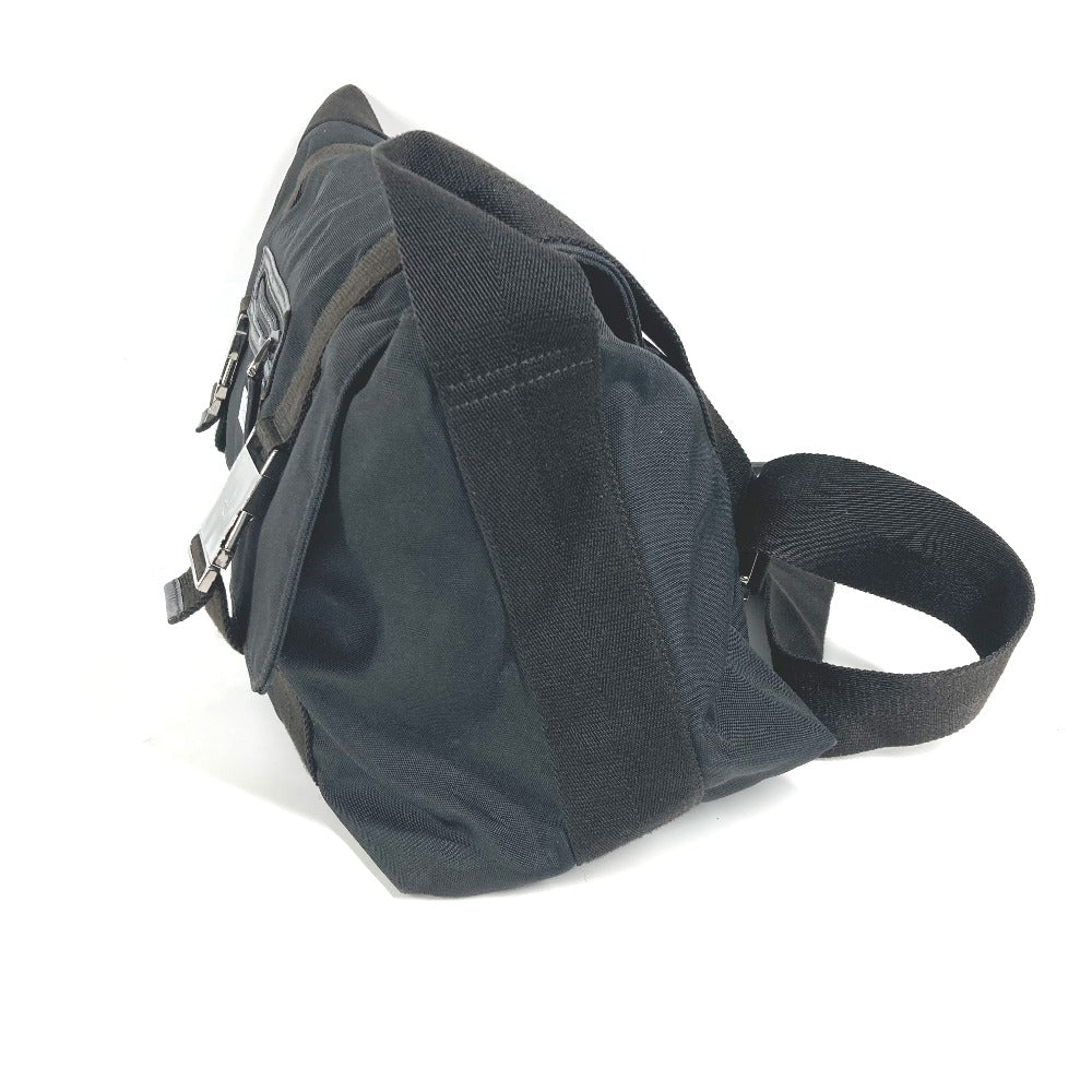 Gucci Messenger flap Leather Nylon Black Logo Shoulder Bag