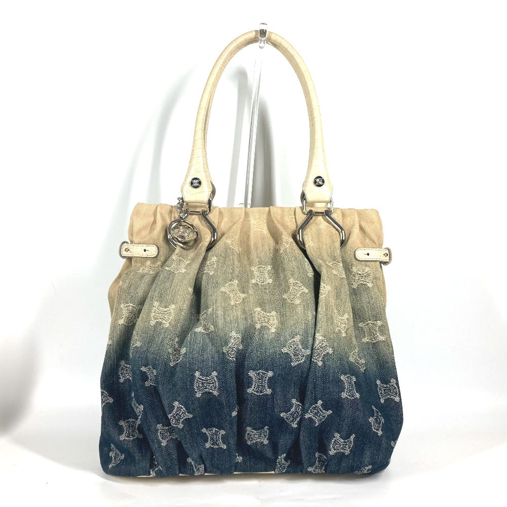Tote Bag White Macadam Logo Gradation Leather Canvas