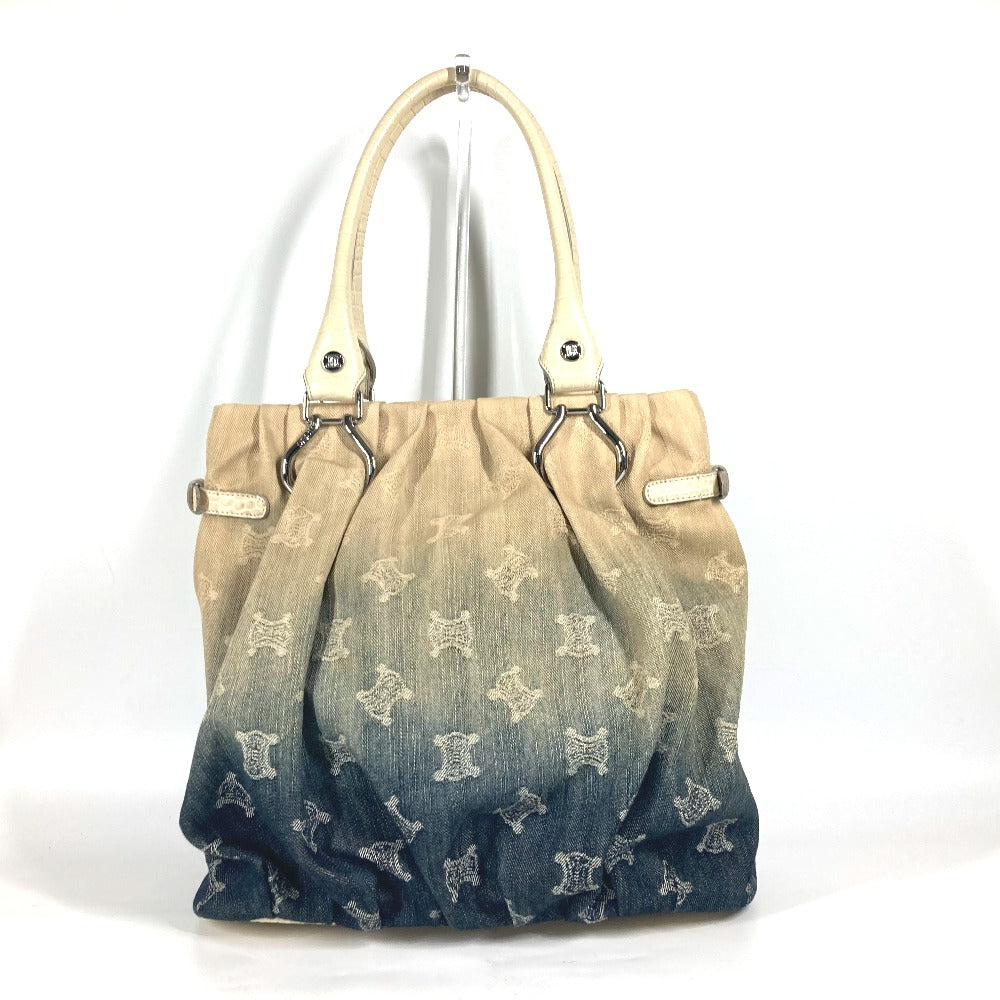 Tote Bag White Macadam Logo Gradation Leather Canvas