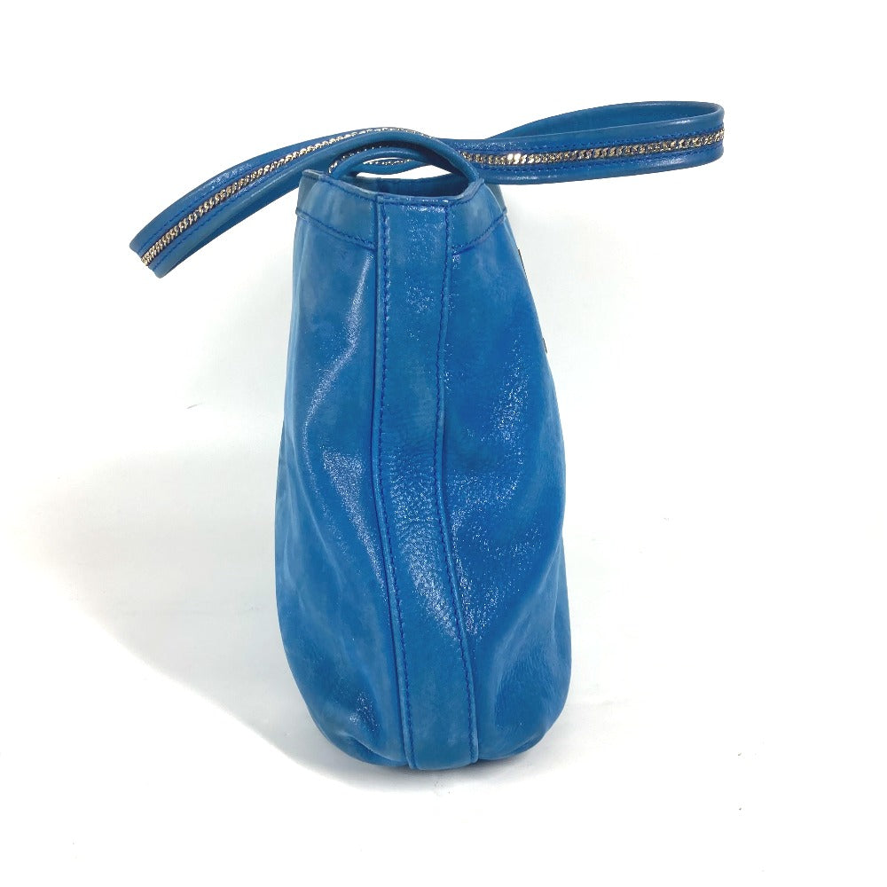 Fendi Shoulder Bag Ff Leather Blue Chain