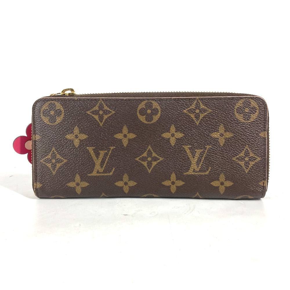 Louis Vuitton Long Purse M64201 Flower Portefeuille Monogram Canvas Pink Wallet Case