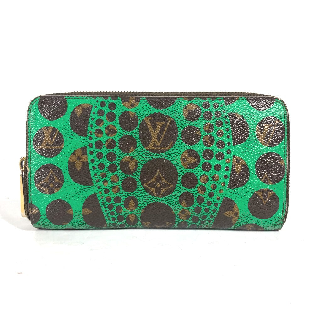 Louis Vuitton Long Purse M60451 Pumpkin Dot Monogram Canvas Green Wallet Case