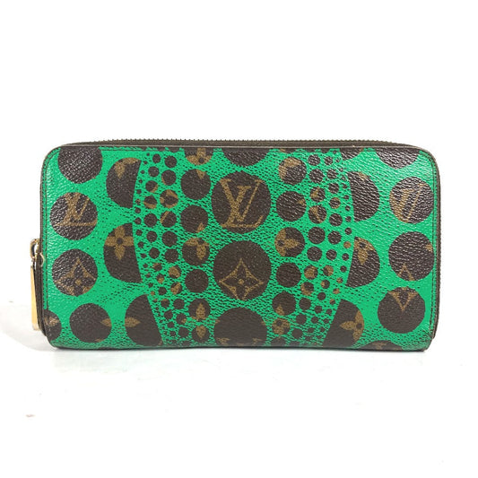 Louis Vuitton Long Purse M60451 Pumpkin Dot Monogram Canvas Green Wallet Case