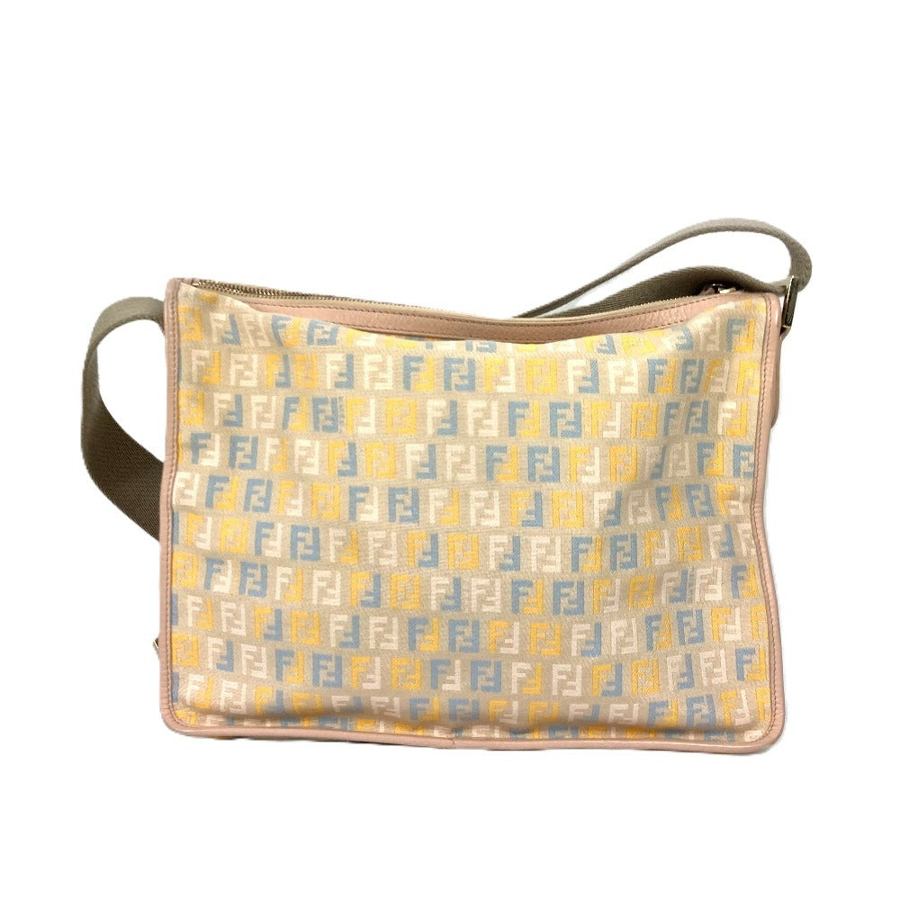 Fendi Shoulder Bag Zucca Unisex Unisex Leather Canvas Multicolor