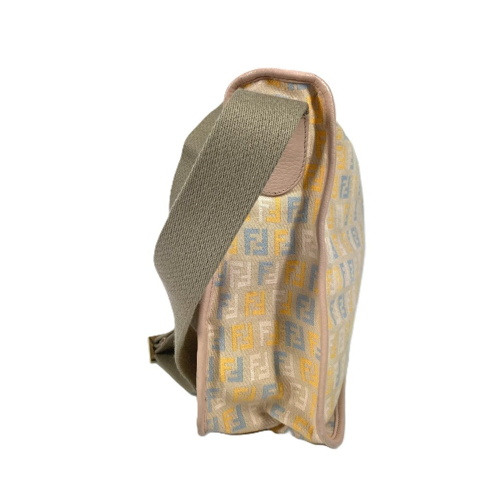 Fendi Shoulder Bag Zucca Unisex Unisex Leather Canvas Multicolor