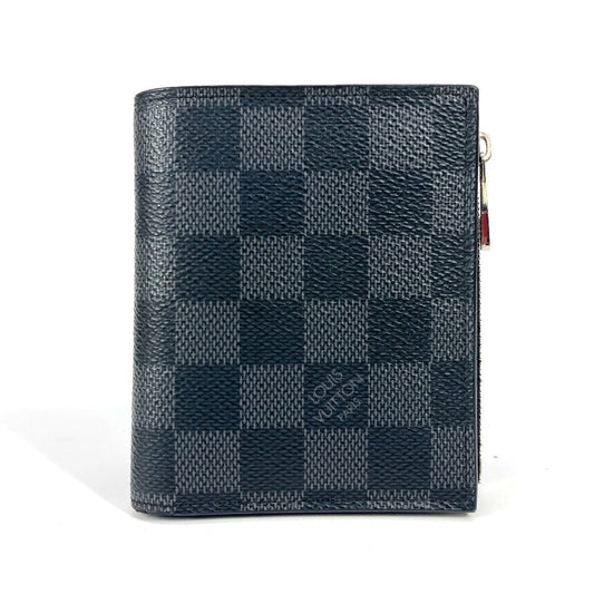 Louis Vuitton Folded N64021 Damier Grafitto Damier Canvas Black Wallet Case