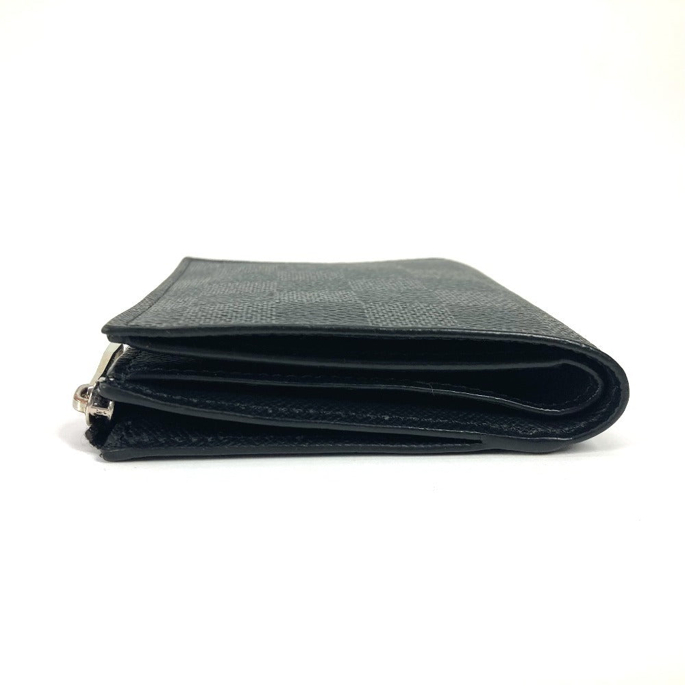 Louis Vuitton Folded N64021 Damier Grafitto Damier Canvas Black Wallet Case