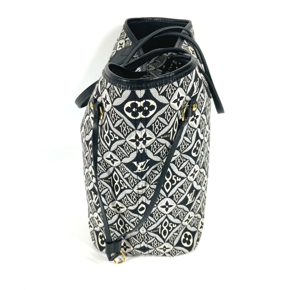 Louis Vuitton M57230 Jacquard Neverfull MM Monogram Leather Black Shoulder Bag