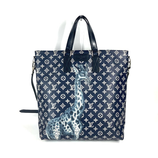 Louis Vuitton M54127 savanna Jake Dinos Monogram Canvas Navy Tote Bag Ot 21