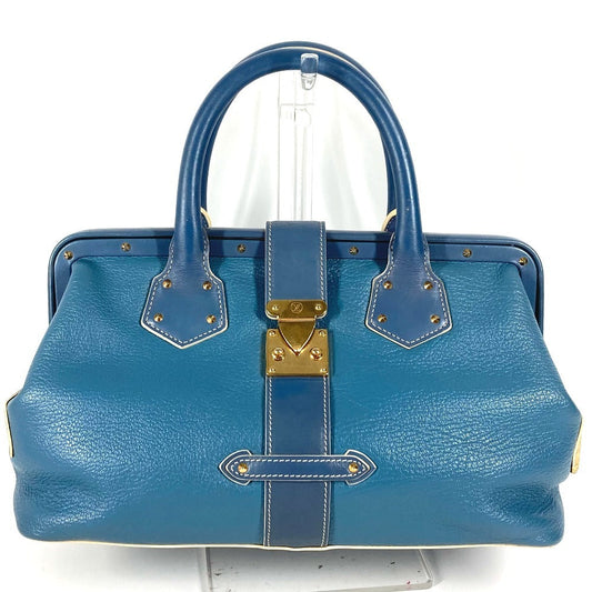 Louis Vuitton M91807 Suhari Angénieux PM Leather Blue Handbag