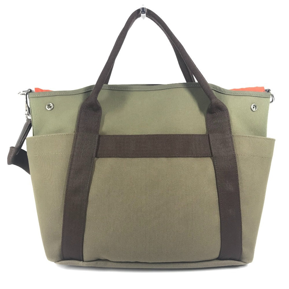 Hermes Tote Bag Khaki With Bag In Bag Sucked Leather Canvas