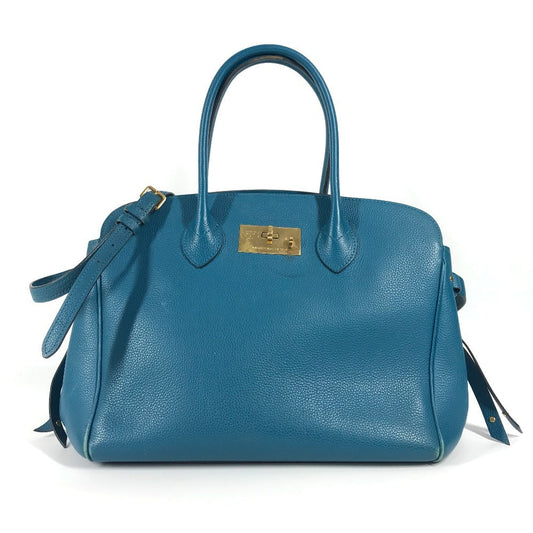 Louis Vuitton M55023 Taurillon Clemence Mira MM Leather Blue Tote Bag