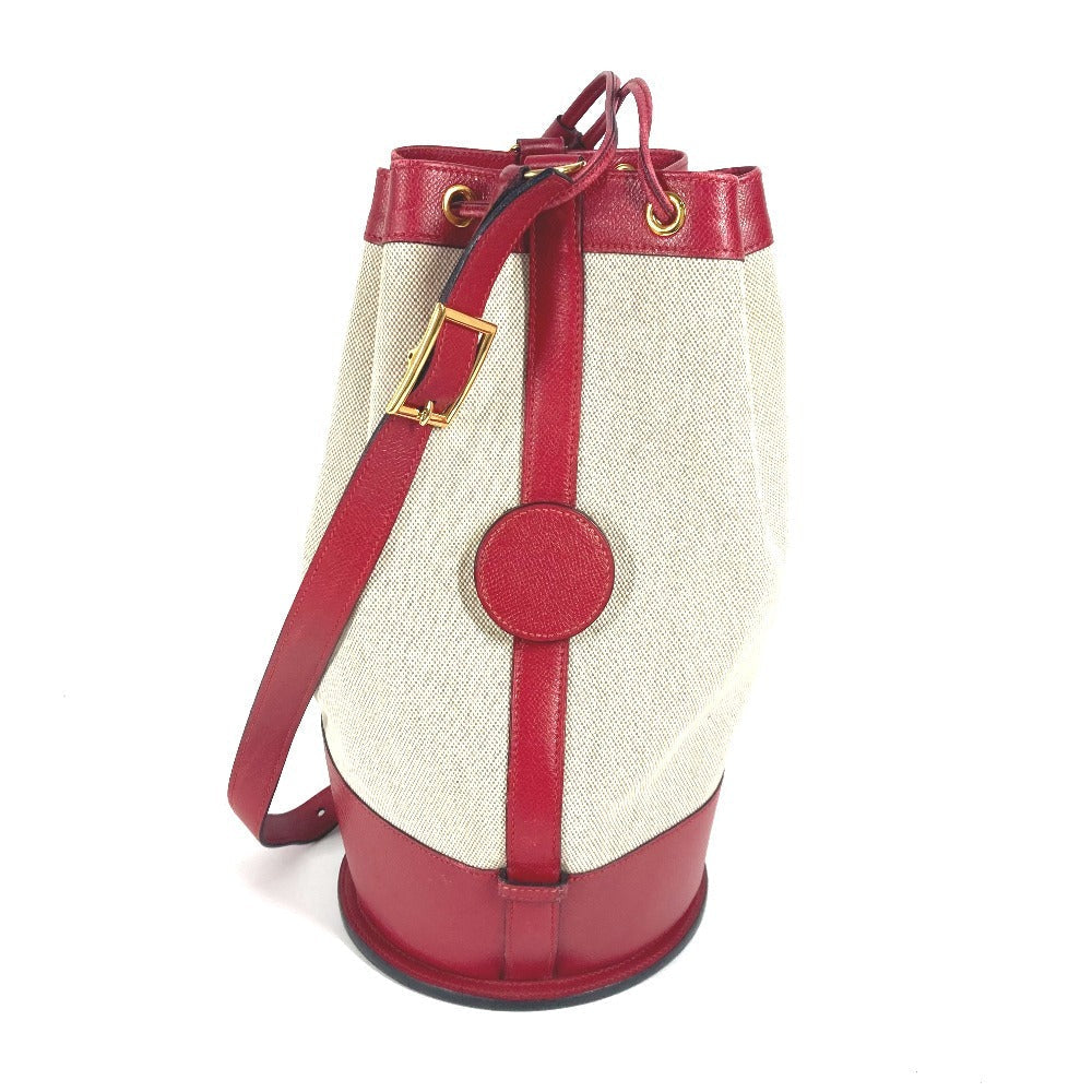 Hermes Shoulder Bag Standy Leather Canvas Red
