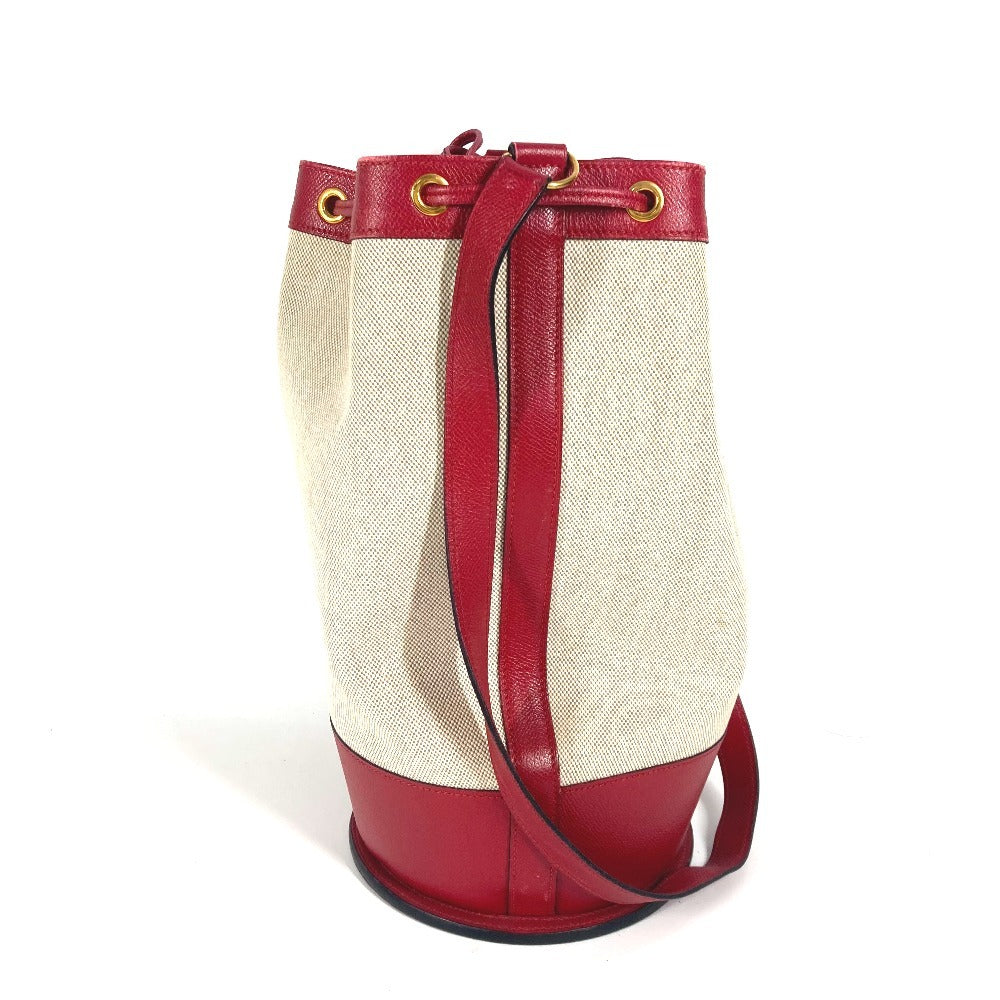 Hermes Shoulder Bag Standy Leather Canvas Red
