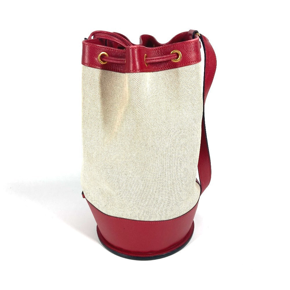 Hermes Shoulder Bag Standy Leather Canvas Red