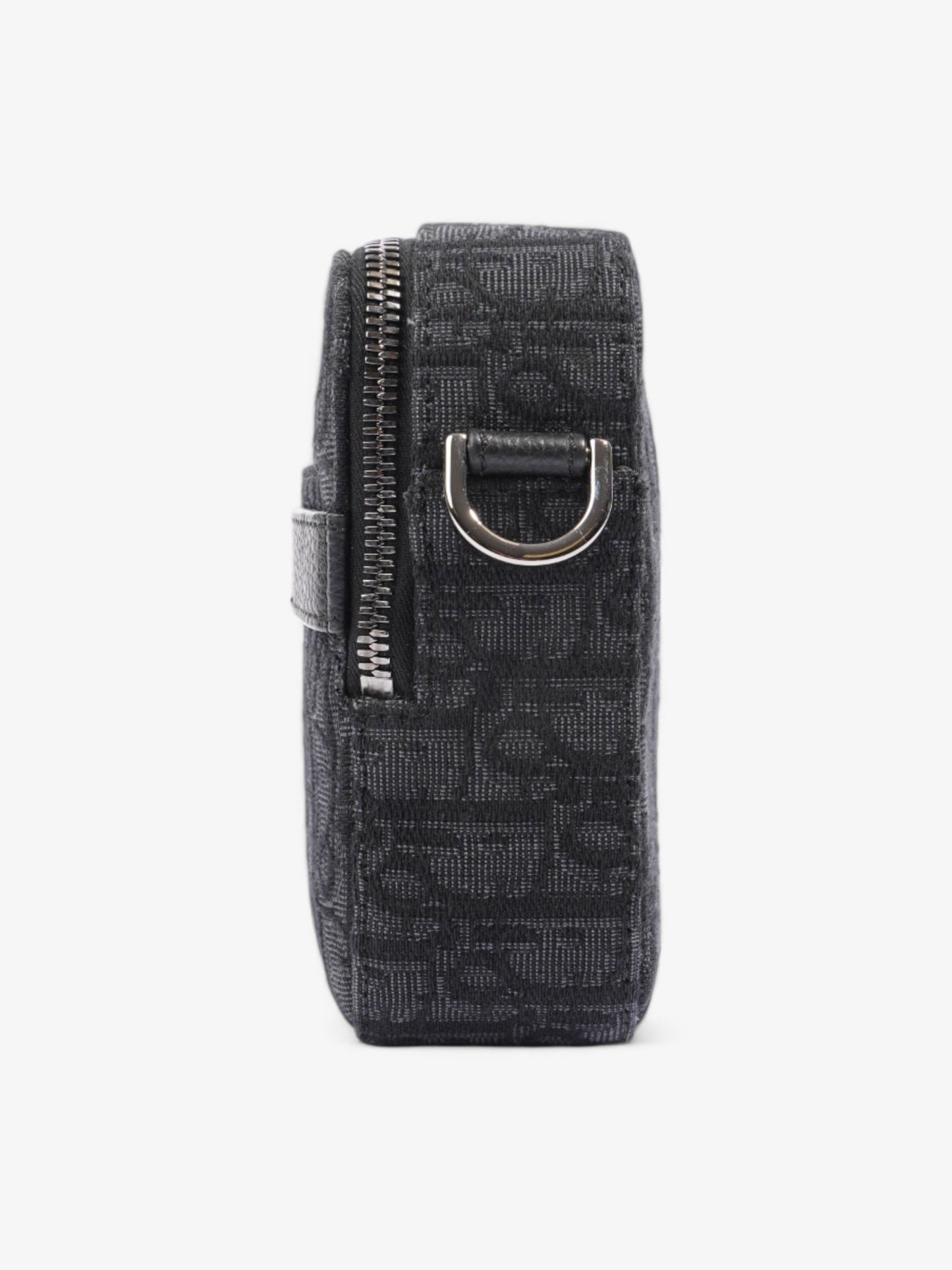 Dior Christian Safari Messenger Bag Canvas Black Navy