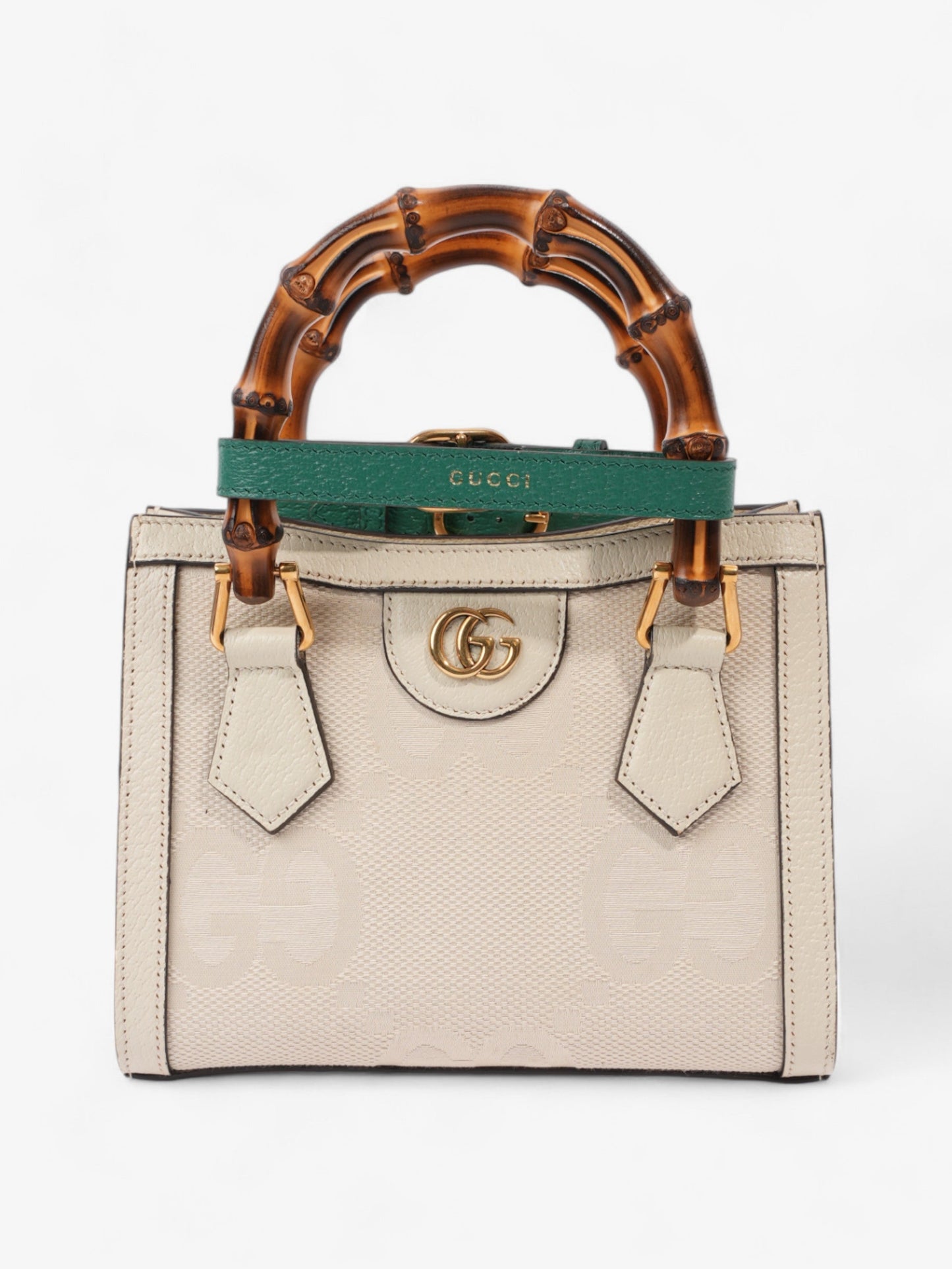 Gucci Diana Tote Mini Canvas White Crossbody Bag