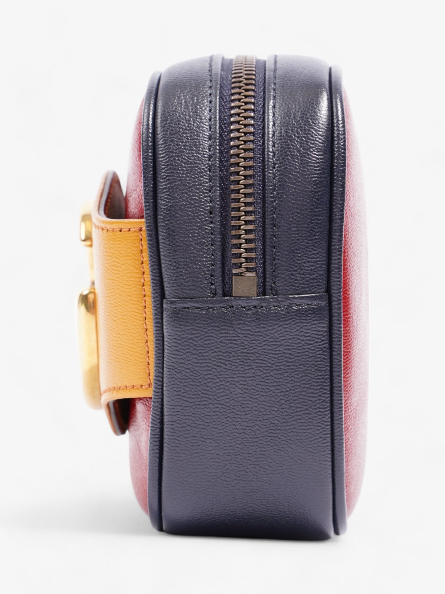 Gucci New Sakai Dahlia Cherry Yellow Clutch Bag Leather Blue