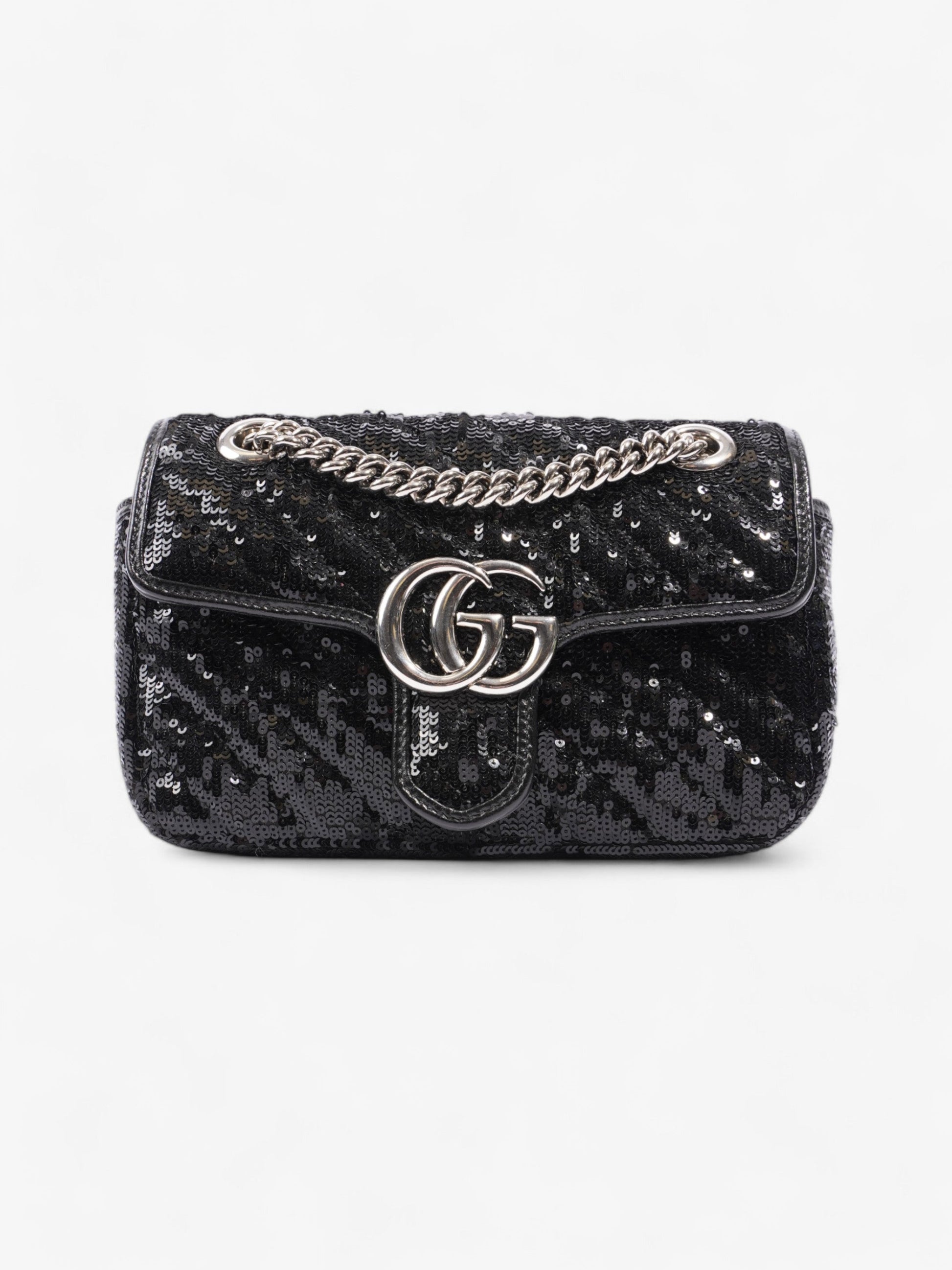 Gucci Marmont Sequin Crossbody Bag Black Mini