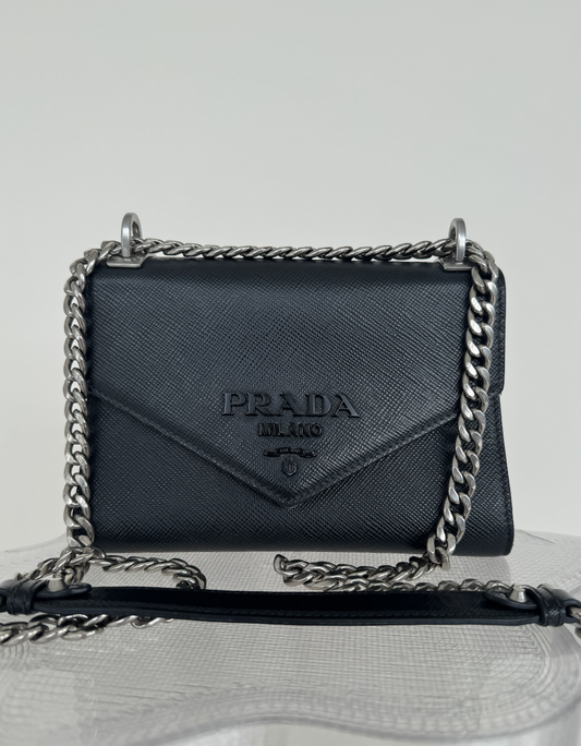 Prada Crossbody Bag Monochrome Crossbody in Black