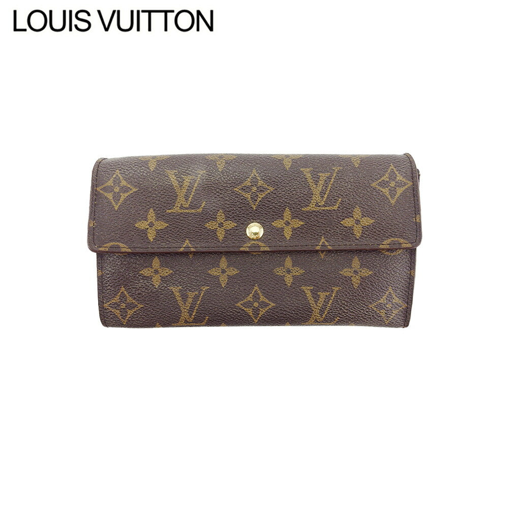 Louis Vuitton Long Purse Pochette Porto Moné Brown Wallet Case