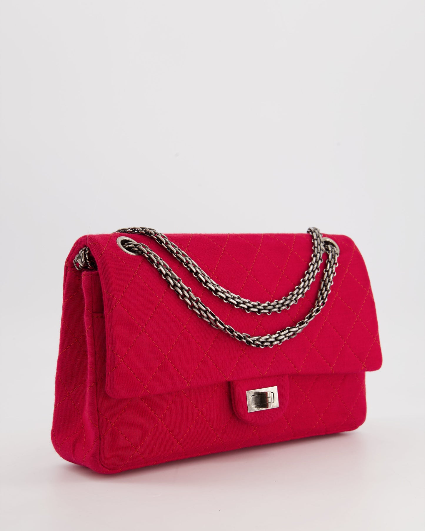 Chanel *FIRE * Red Medium Reissue 2.55 Double Flap Bag in Quilted Fabric with Ruthenium Hardware RRP - £8,530