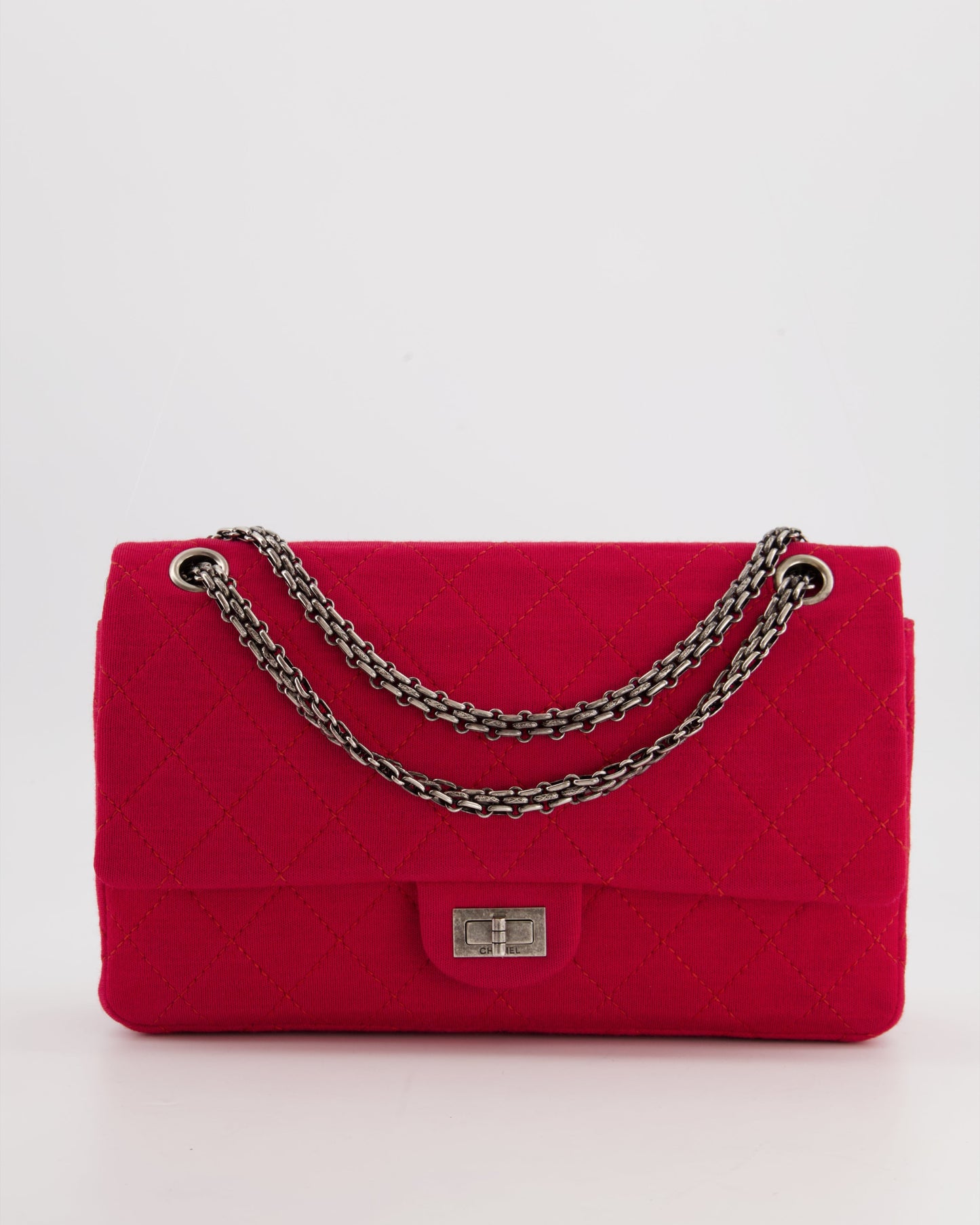 Chanel *FIRE * Red Medium Reissue 2.55 Double Flap Bag in Quilted Fabric with Ruthenium Hardware RRP - £8,530