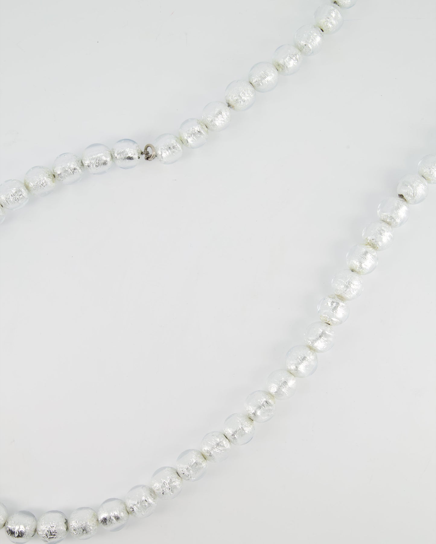 Chanel Silver Metallic Foil and Acetate Beaded Belt with Brushed silver clasp Size