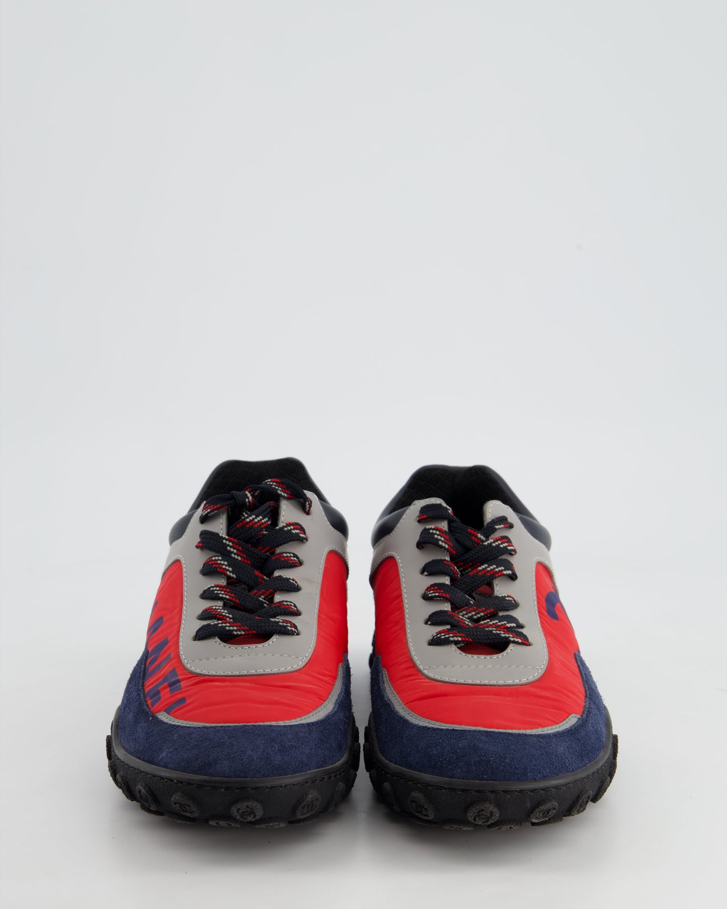 Chanel Red and Blue Nylon Trainers Size EU 36 Accessory