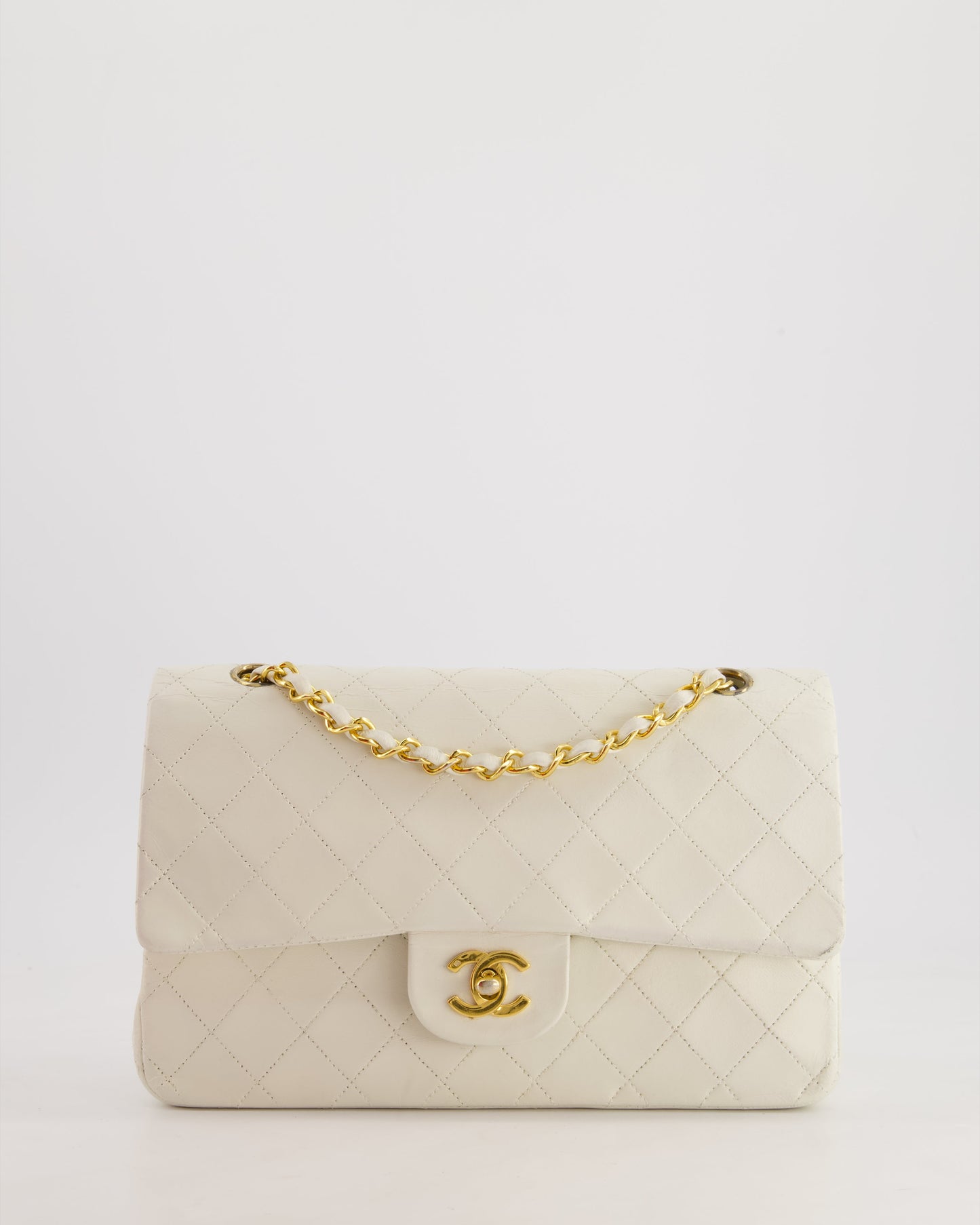 Chanel *FIRE * White Medium Classic Double Flap Bag in Lambskin Leather with Gold Hardware