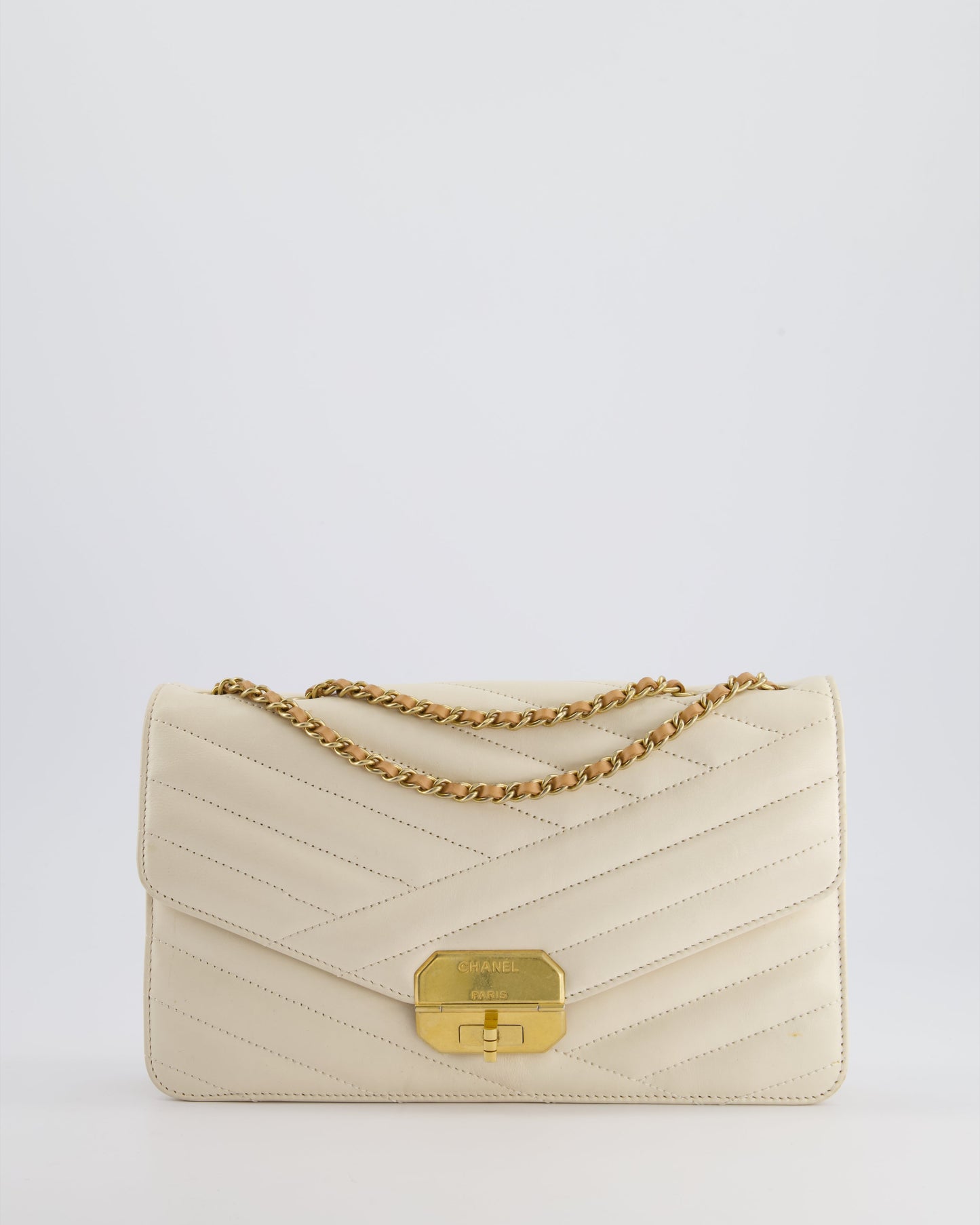 Chanel Cream Gabrielle Quilted Calfskin with Antique Gold Hardware Accessory