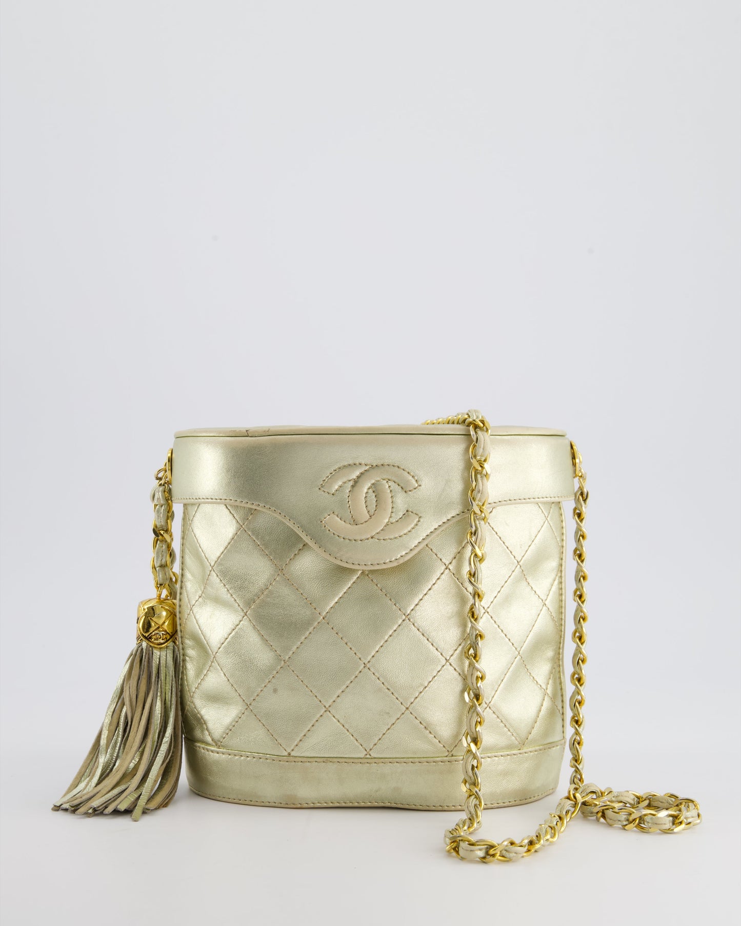 Chanel Gold Lambskin Leather Small Binocular with Gold Hardware Accessory