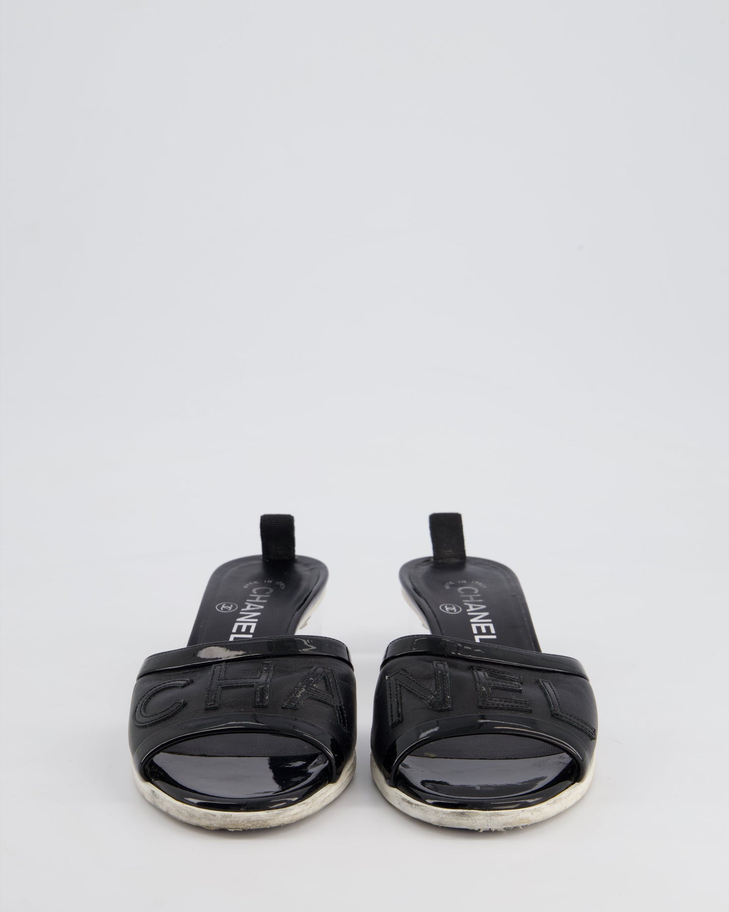 Chanel Black Leather Mules with CC Logo Details Size EU 37 (UK 4) Shoes