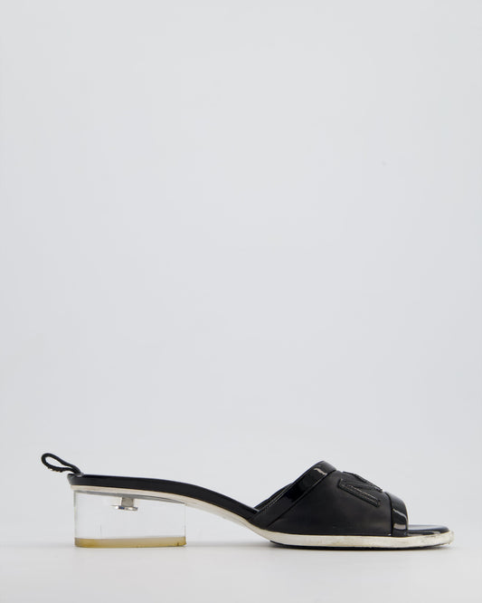 Chanel Black Leather Mules with CC Logo Details Size EU 37 (UK 4) Shoes