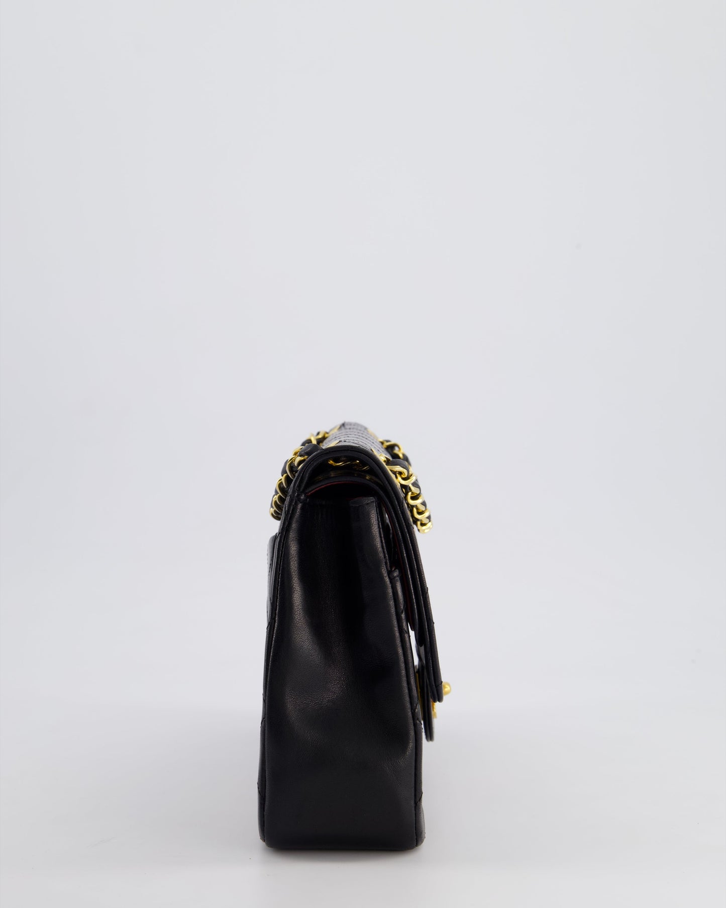 Chanel Black Medium Classic Double Flap Bag in Lambskin Leather with Gold Hardware