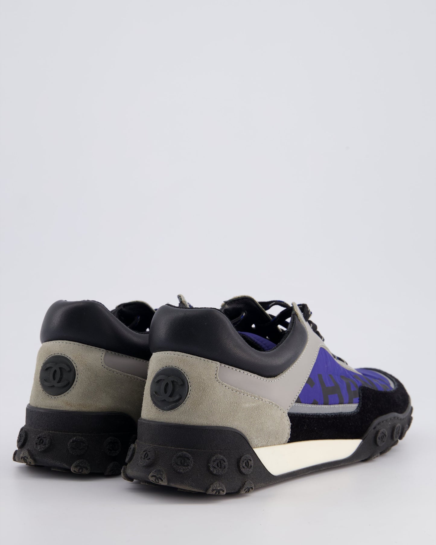 Chanel Black and Blue Nylon Trainers Size EU 38 Accessory