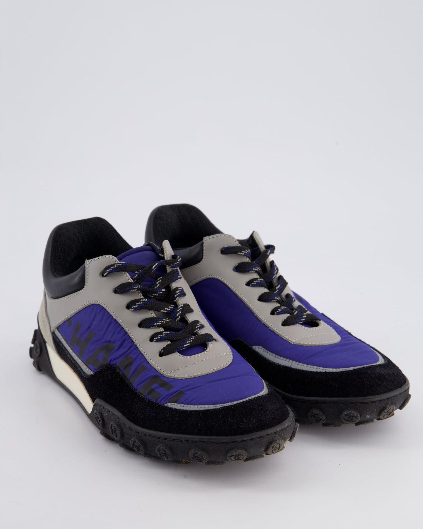 Chanel Black and Blue Nylon Trainers Size EU 38 Accessory