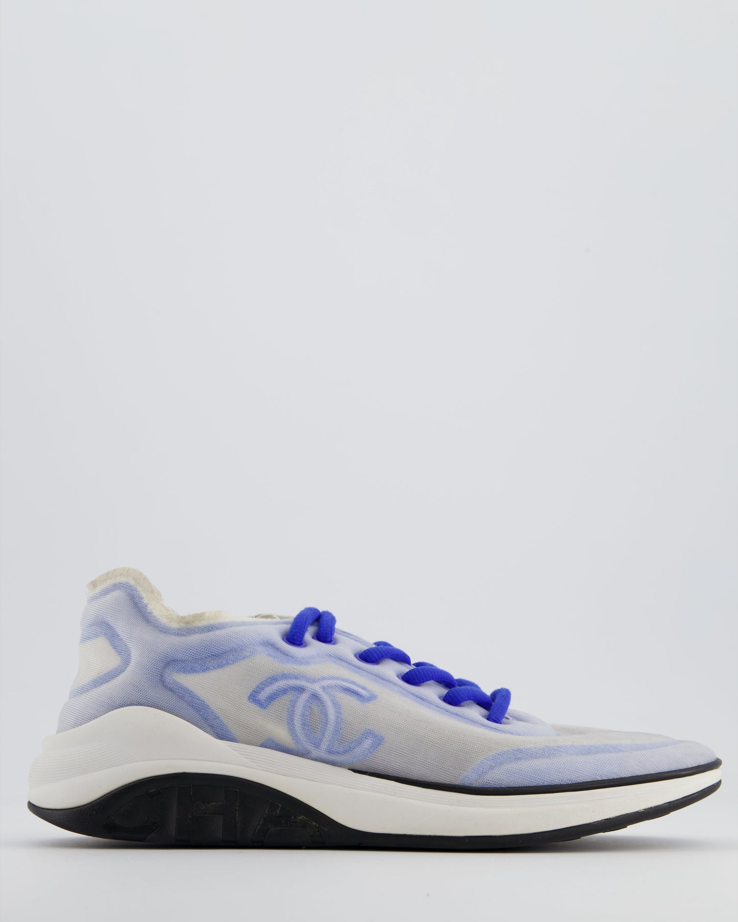 Chanel Blue and White Mesh CC Trainers Size EU 39.5 Accessory