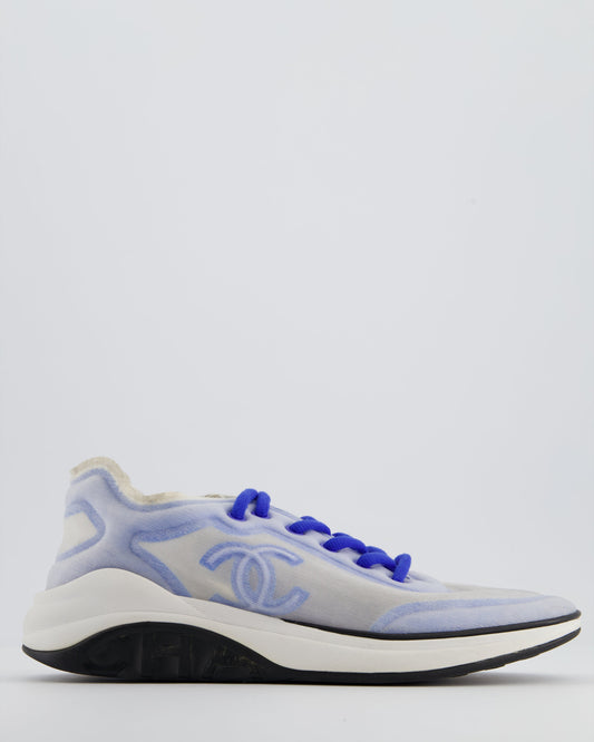 Chanel Blue and White Mesh CC Trainers Size EU 39.5 Accessory