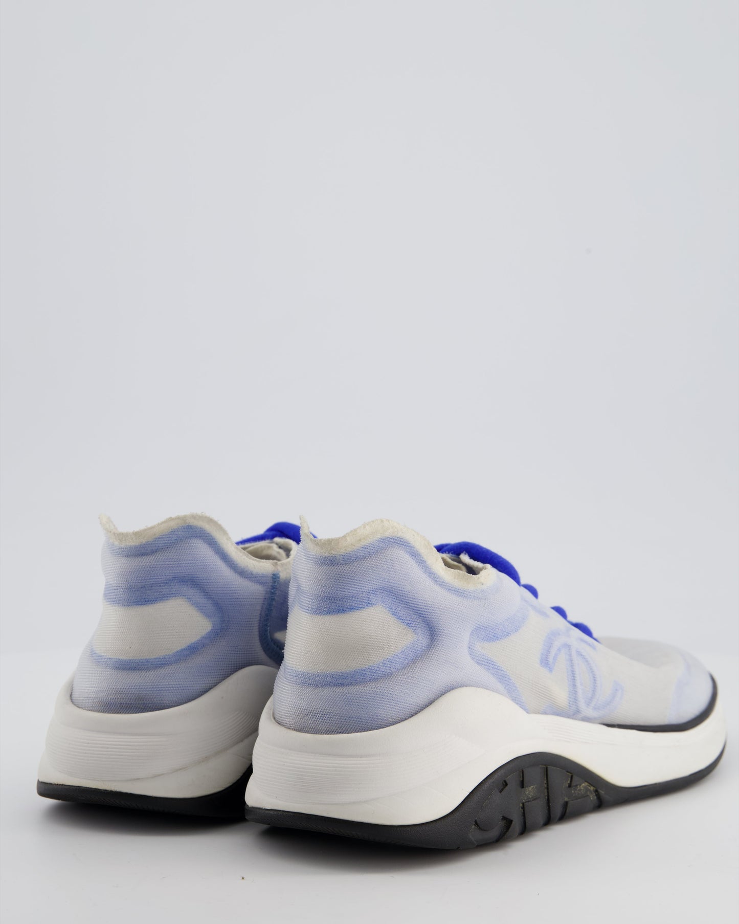 Chanel Blue and White Mesh CC Trainers Size EU 39.5 Accessory