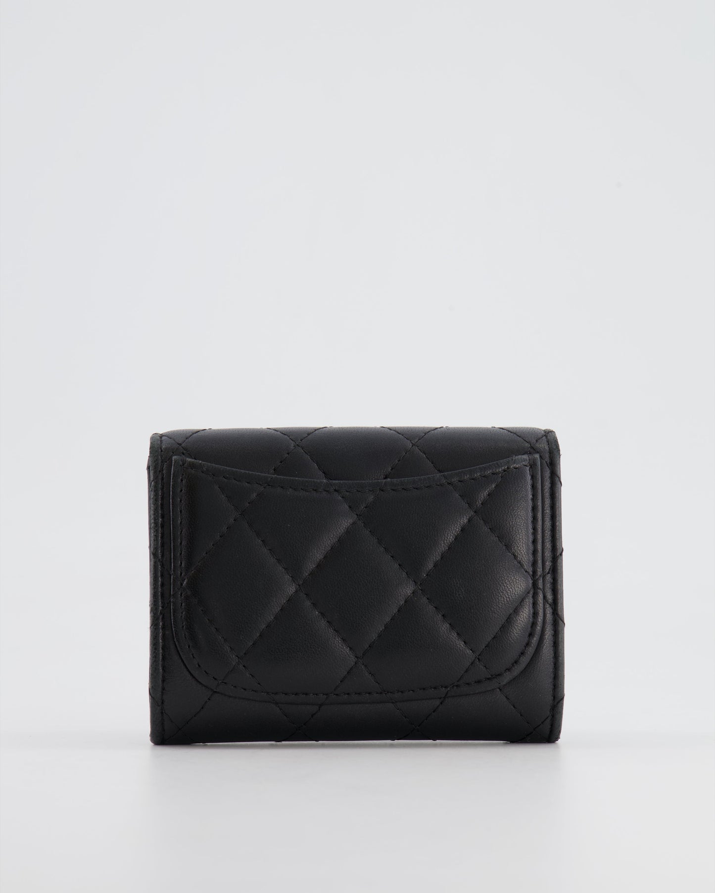 Chanel Black Coin Holder in Lambskin Leather with Champagne Gold CC Logo Accessory