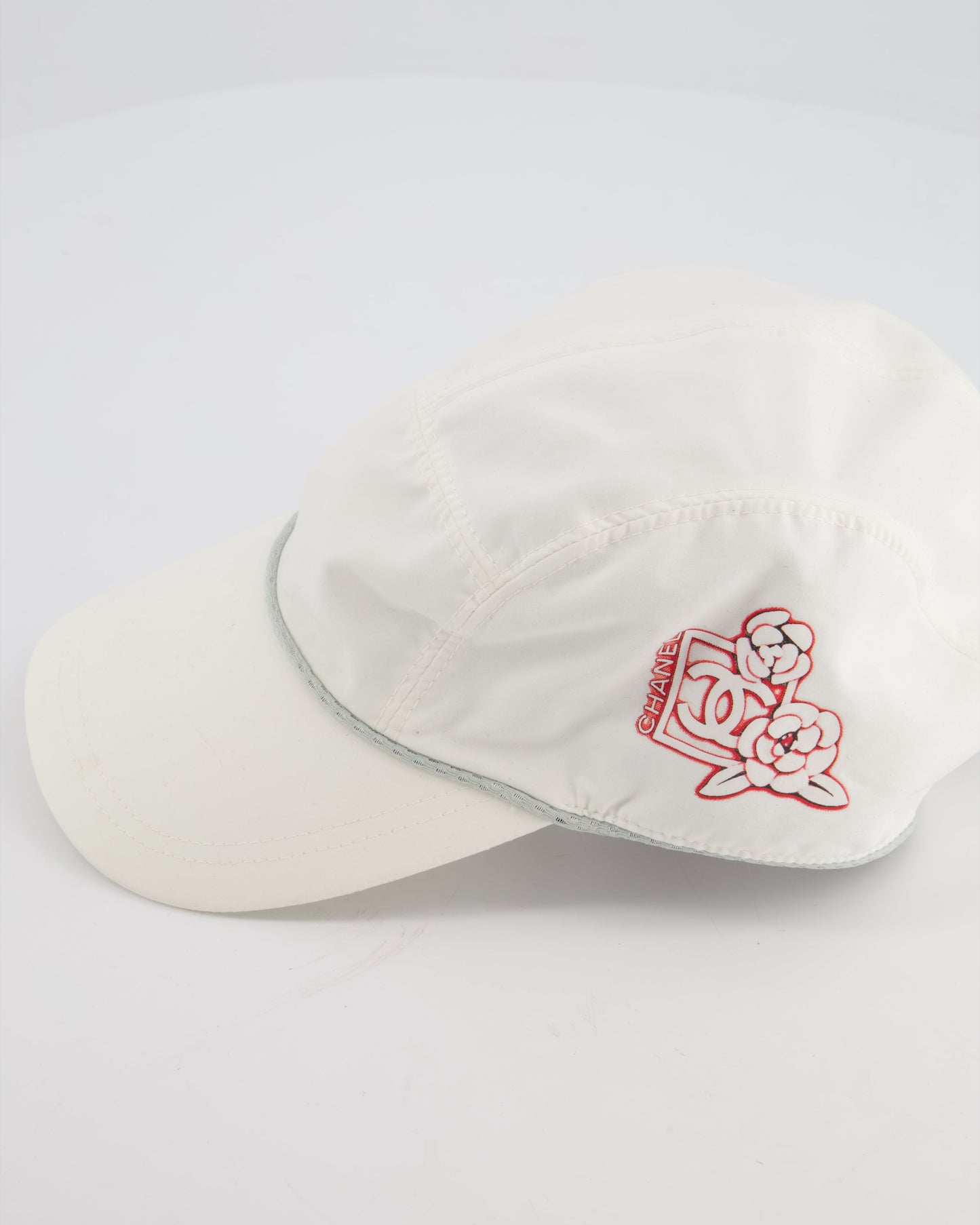 Chanel White Nylon CC Camélia Sports Cap Size M