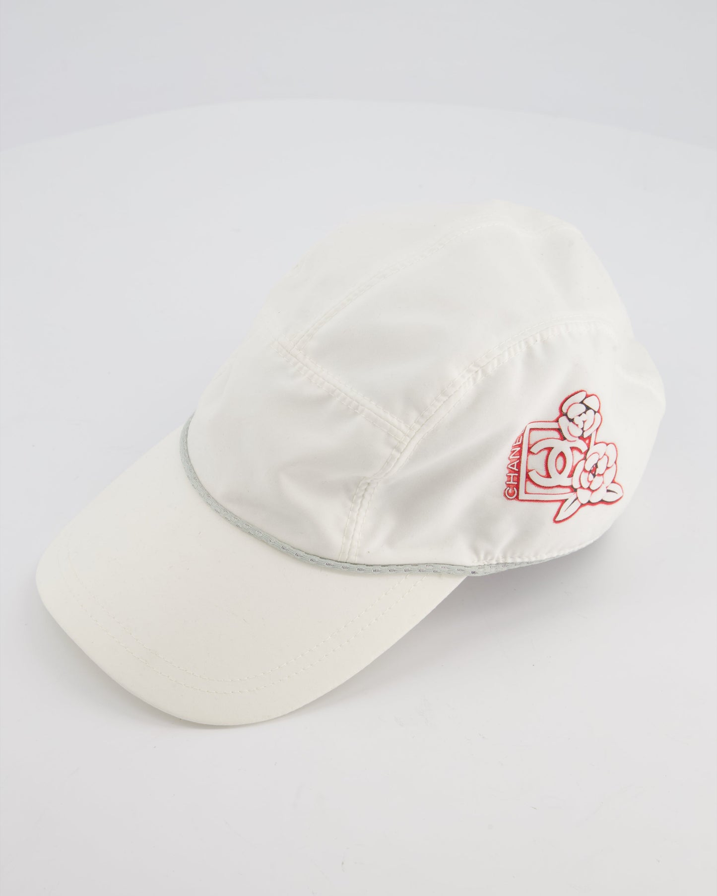 Chanel White Nylon CC Camélia Sports Cap Size M