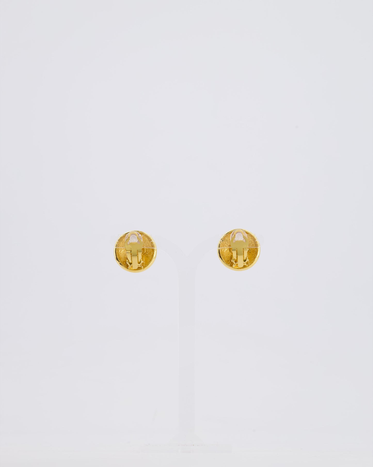Chanel *HOT* Gold Medallion Starburst Clip On Earrings with CC Logo Detail Jewelry