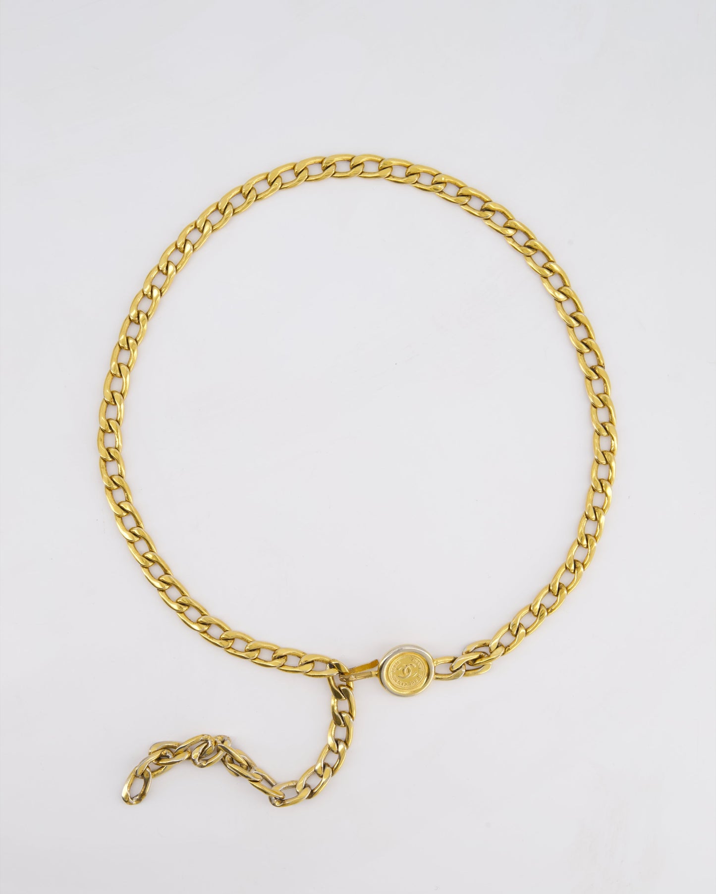 Chanel Gold Chain Medallion Belt Size