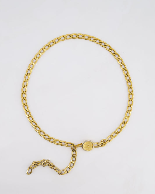 Chanel Gold Chain Medallion Belt Size