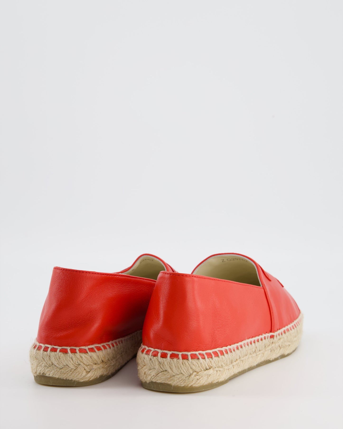 Chanel Coral Red Leather Espadrilles with CC Logo Size EU 41 RRP £730 Accessory