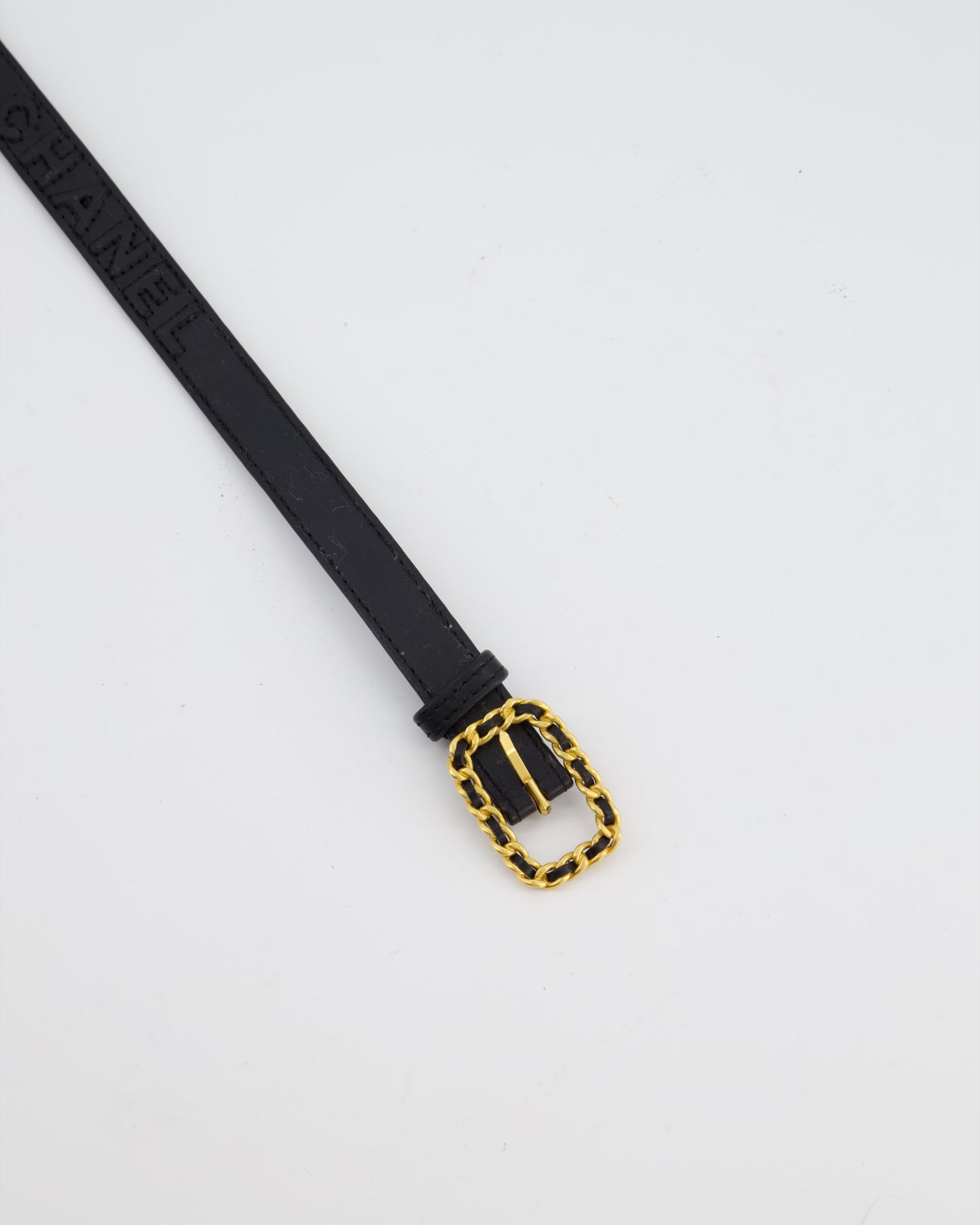 Chanel Collectors Weaved Chain Buckle Belt with Logo Detail Size