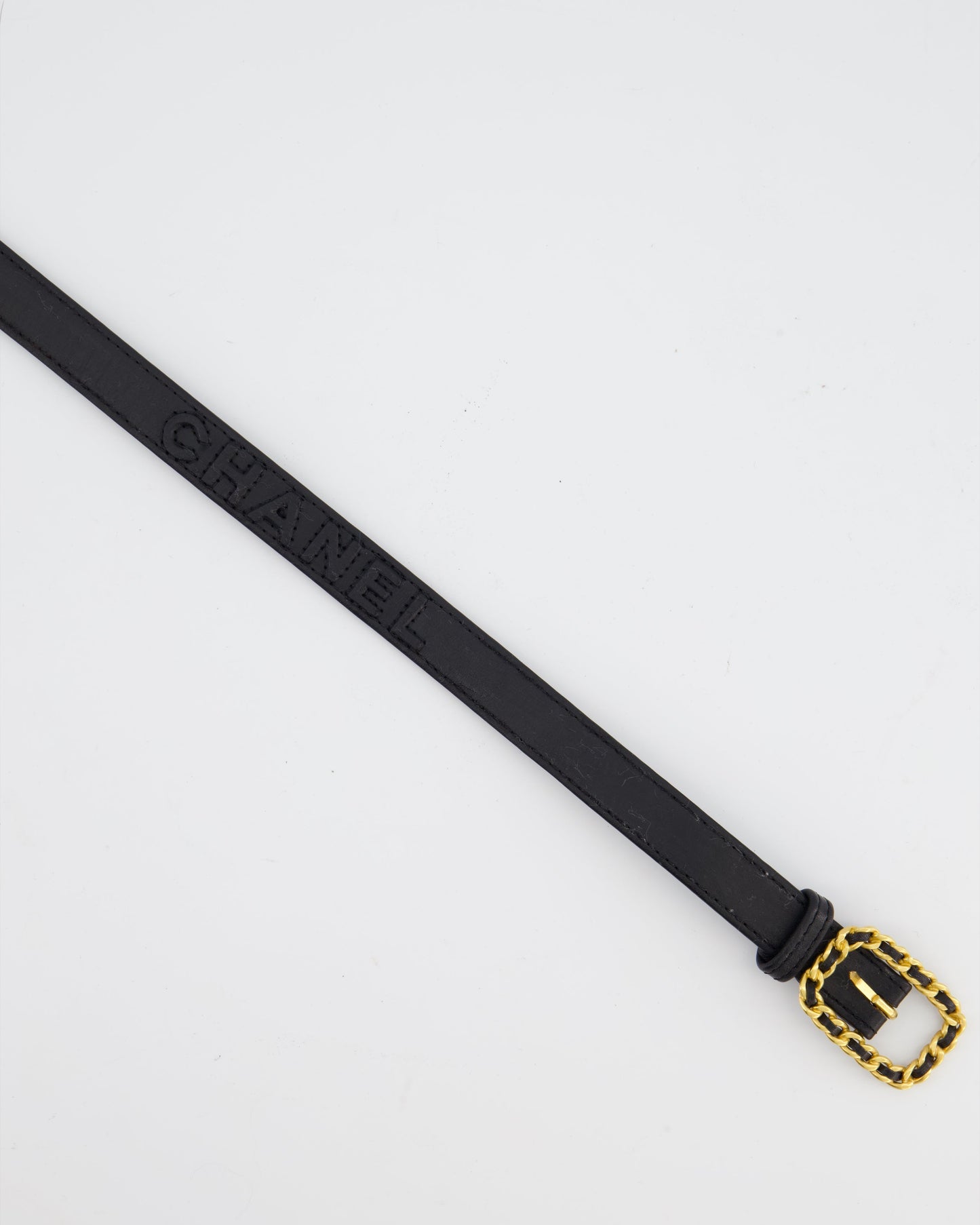 Chanel Collectors Weaved Chain Buckle Belt with Logo Detail Size