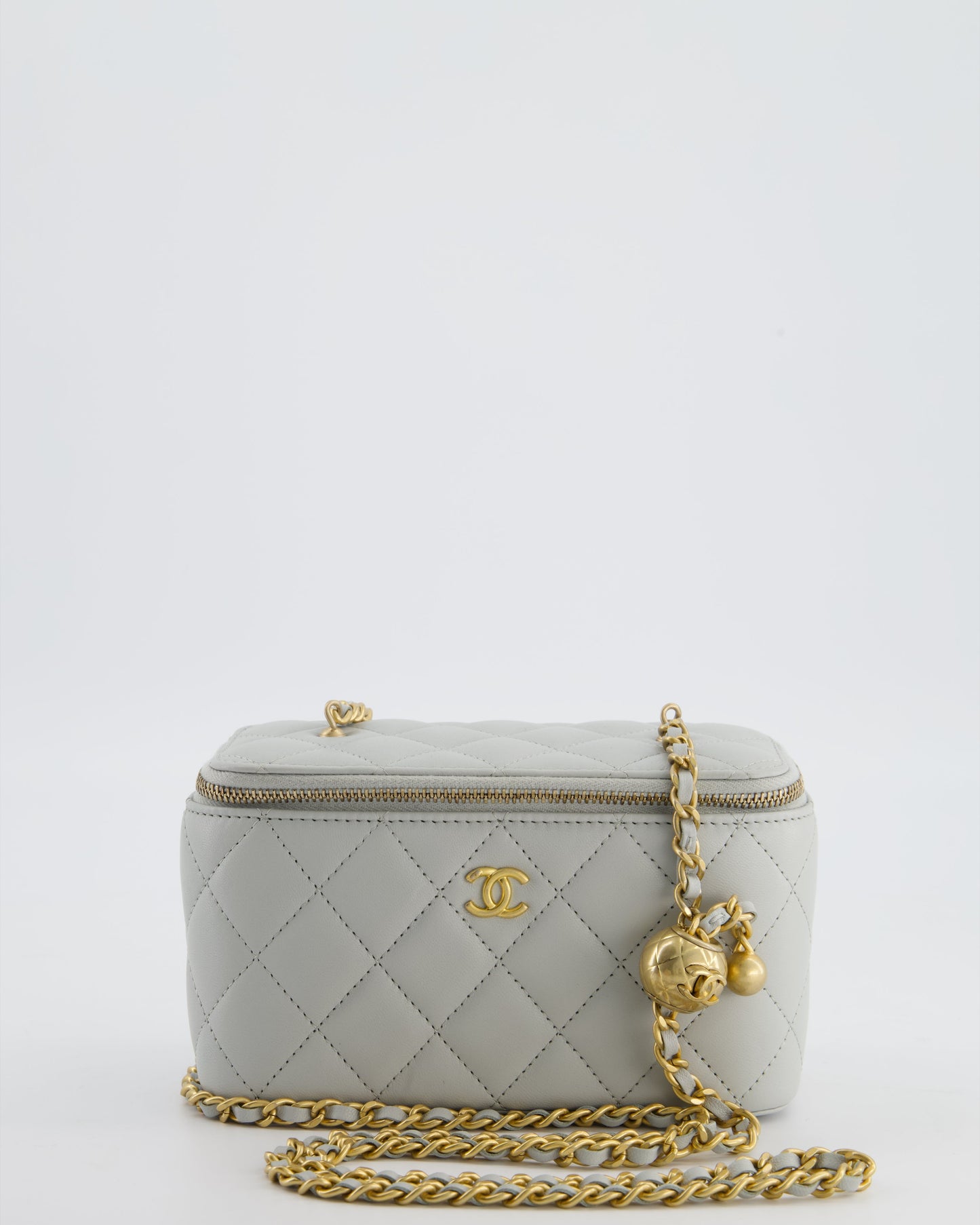 Chanel *HOT* Pastel Blue Coco Crush Vanity Bag in Lambskin Leather with Antique Gold Hardware